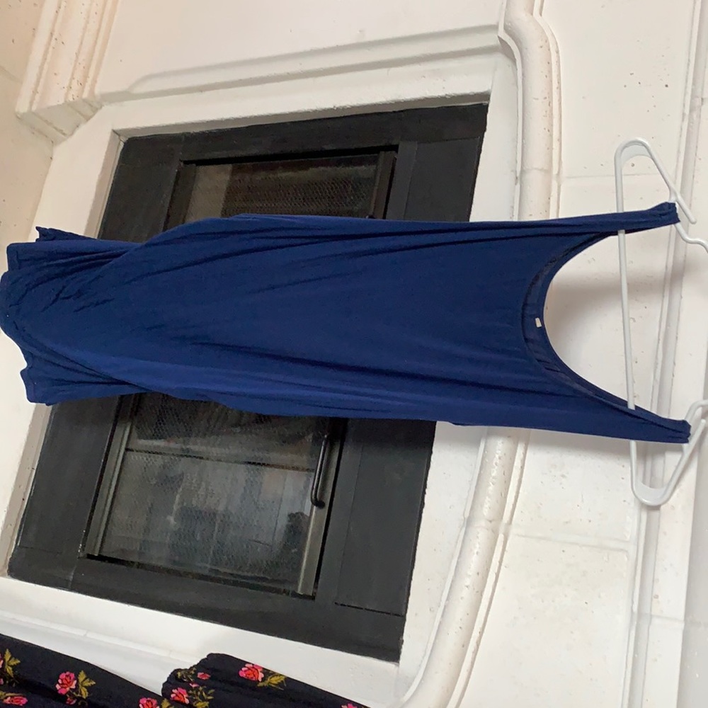 Blue tank maternity dress